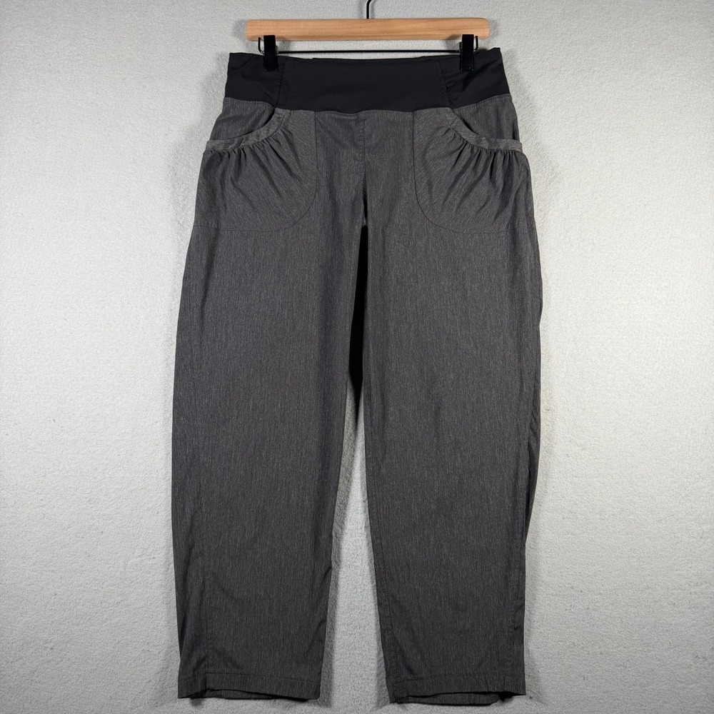 Prana Audrey Crop Pants Charcoal Gray Heathered Athletic Hiking W41190932 Large